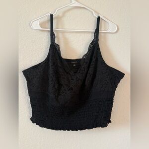Women’s Torrid Black Lace Smocked Crop Top Size 3X Plus